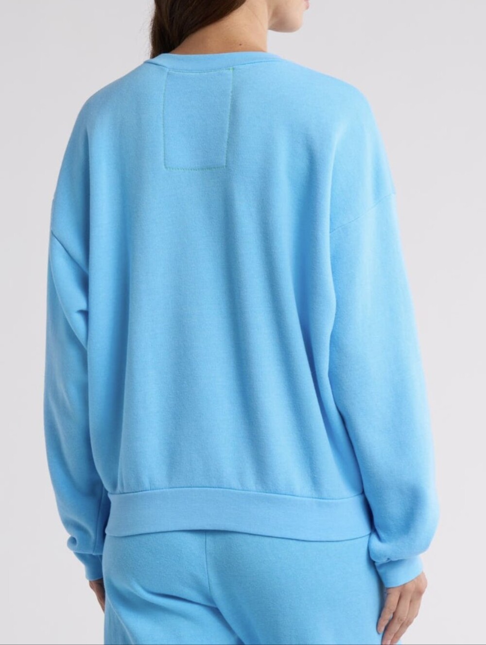 Aviator Nation Glitter Heart Crewneck Sweatshirt - Baby Blue - Picture 4 of 15